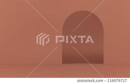 Arch empty room 3d interior showroom advertising space studio background product presentation vector Arch empty room 3d interior showroom advertising space studio background product presentation vector 116079727