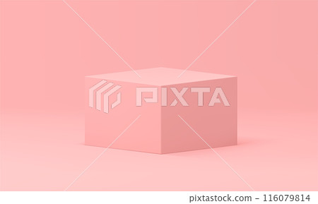 Pink 3d pedestal rectangular box geometric angular form platform construction realistic vector Pink 3d pedestal rectangular box geometric angular form platform construction realistic vector 116079814