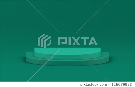 Green 3d podium award arena win competition celebration ceremony realistic vector Green 3d podium award arena win competition celebration ceremony realistic vector 116079958