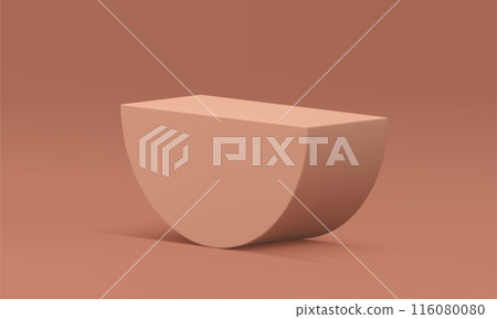 3d podium semicircle geometric figure basic foundation brown construction block realistic vector 3d podium semicircle geometric figure basic foundation brown construction block realistic vector 116080080
