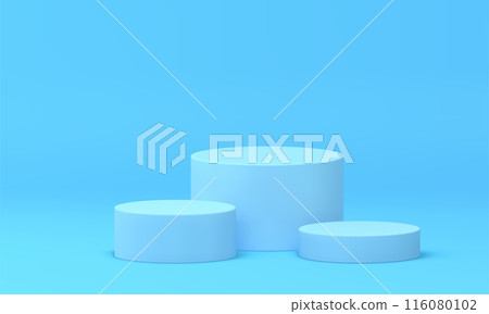 Blue 3d pedestal foundation three cylinder level stage competition win celebrate platform vector Blue 3d pedestal foundation three cylinder level stage competition win celebrate platform vector 116080102