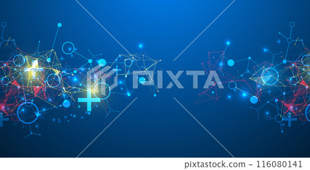 Abstract geometric vector background. Technology or science concept. Plexus effect. Abstract geometric vector background. Technology or science concept. Plexus effect. 116080141