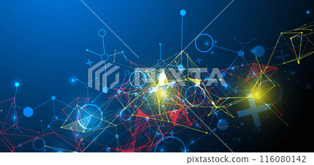 Abstract geometric vector background. Technology or science concept. Plexus effect. 116080142