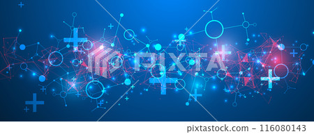 Abstract geometric vector background. Technology or science concept. Plexus effect. 116080143