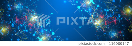 Abstract geometric vector background. Technology or science concept. Plexus effect. Abstract geometric vector background. Technology or science concept. Plexus effect. 116080147