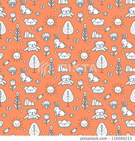 Vector Children's Seamless Pattern Kid Baby Print Vector Children's Seamless Pattern Kid Baby Print 116080213