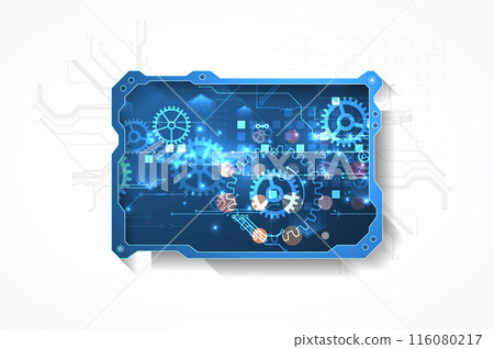 Technological abstract picture on a white background. Hand drawn vector. Technological abstract picture on a white background. Hand drawn vector. 116080217