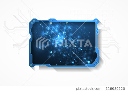 Technological abstract picture on a white background. Hand drawn vector. Technological abstract picture on a white background. Hand drawn vector. 116080220