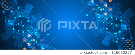 Scientific and technological background. Abstract image of DNA molecule. Vector illustration. Hand drawn. Scientific and technological background. Abstract image of DNA molecule. Vector illustration. Hand drawn. 116080237