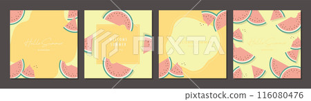 Watermelon summer material set frame background vector illustration simple stylish Watermelon summer material set frame background vector illustration simple stylish 116080476