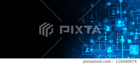 Abstract representation of a computer network and its users in the form of icons of people in squares. Vector illustration. Hand drawn. Abstract representation of a computer network and its users in the form of icons of people in squares. Vector illustration. Hand drawn. 116080674