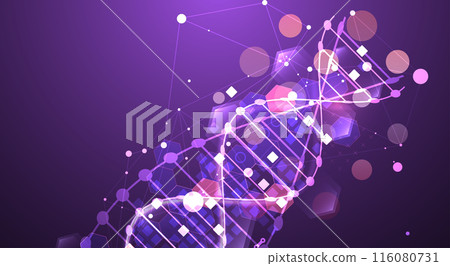 Scientific and technological background. Abstract image of DNA molecule. Vector illustration. Hand drawn. Scientific and technological background. Abstract image of DNA molecule. Vector illustration. Hand drawn. 116080731