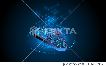 Cloud computing concept. Abstract connection technology background. Hand drawn vector. Cloud computing concept. Abstract connection technology background. Hand drawn vector. 116080947