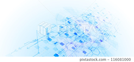 Scientific and technological concept with the use of technical elements formed in the shape of a circle. Scientific and technological concept with the use of technical elements formed in the shape of a circle. 116081000