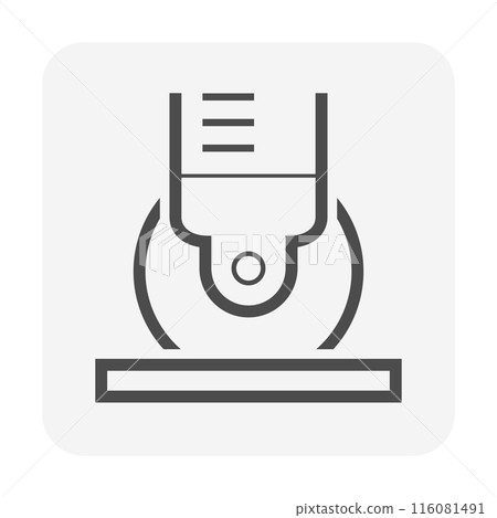 Material cutting vector icon, industrial machine or equipment. 116081491