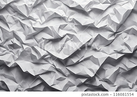 Seamless horizontal background of crumpled white paper. Ideal for texture or backdrop use 116081554