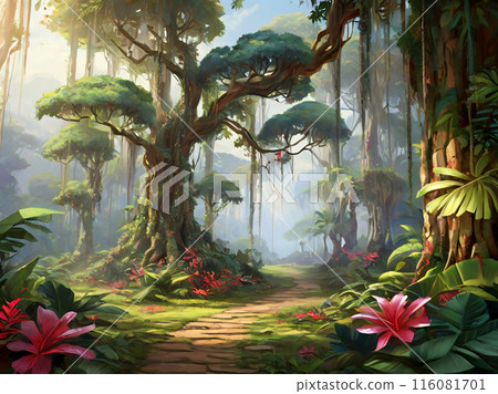 Summer forest scenery. 116081701