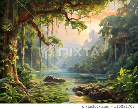 Summer forest scenery. Summer forest scenery. 116081702