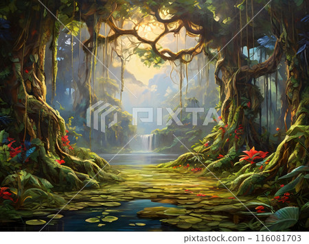 Summer forest scenery. 116081703