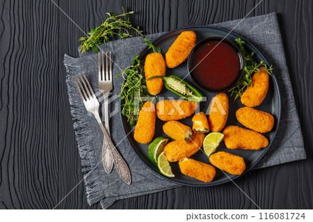 crispy baked cream cheese stuffed jalapeno poppers 116081724
