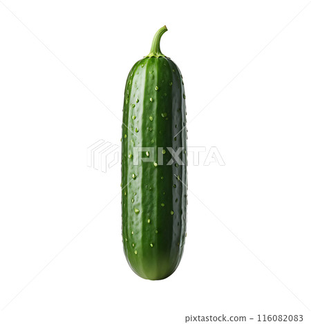 Ripe green cucumber isolated. Fresh vegetable. Healthy eating, vegetarian diet, organic food. 116082083