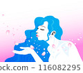 Woman blowing away petals 116082295