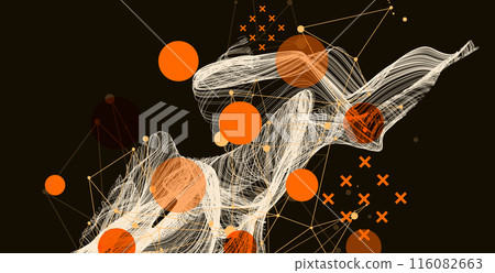 Abstract wave lines. Design element for technology, science, modern concept. Hand drawn. Abstract wave lines. Design element for technology, science, modern concept. Hand drawn. 116082663