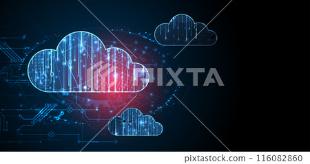 Cloud computing concept.Abstract connection technology background. Hand drawn vector. 116082860