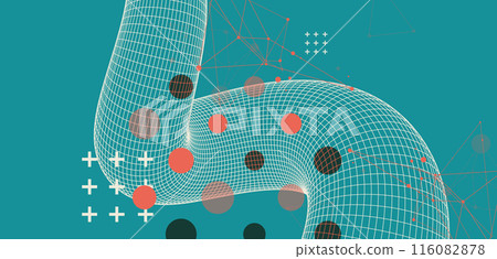 Modern science or technology art background. Hand drawn Vector wireframe tentacle. Modern science or technology art background. Hand drawn Vector wireframe tentacle. 116082878