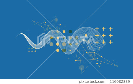 Modern science or technology art background. Hand drawn Vector wireframe tentacle. 116082889