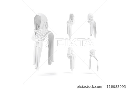 Blank white female shayla mockup, different sides 116082993