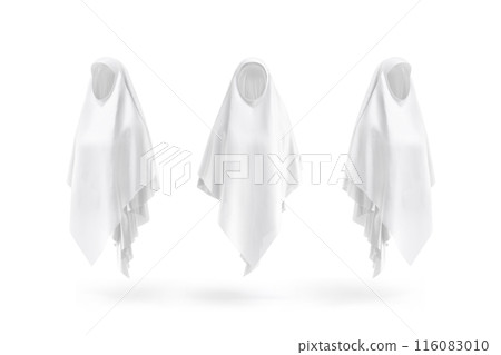 Blank white female khimar mockup, front and side view 116083010