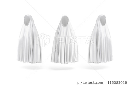 Blank white female chador mockup, front and side view 116083016