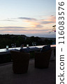 Terrace with a view of the sunrise 116083576