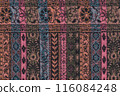 Nepalese textile background. Woven ethnic fabric texture 116084248