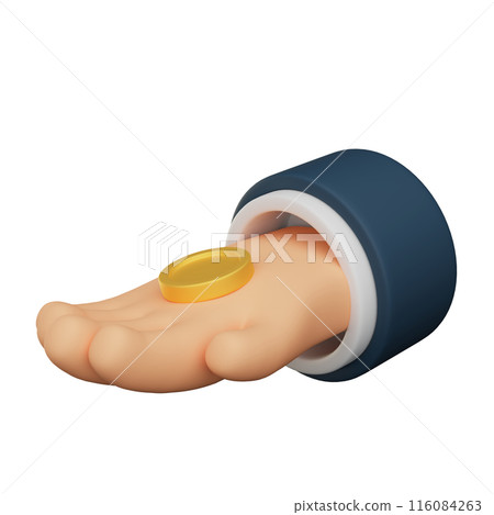 coin in the palm of hand coin in the palm of hand 116084263