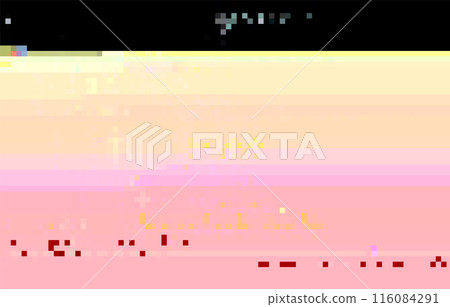 Trendy glitch pattern on dark background. Abstract geometric elements 116084291
