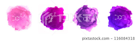 Neurotransmitters vector illustration on watercolor background 116084318