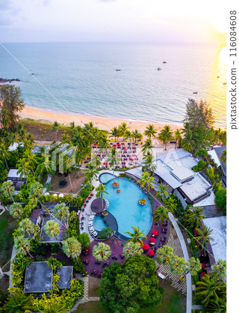 View of Khao Lak beach resort in Phang Nga, thailand View of Khao Lak beach resort in Phang Nga, thailand 116084608