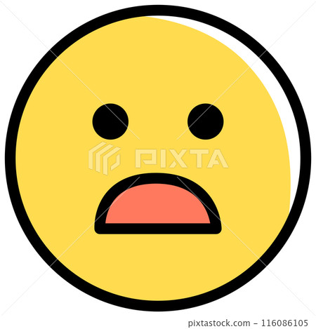 Shocked expression, yellow face emoji 116086105
