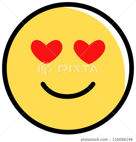 Yellow face emoji with heart eyes 116086146