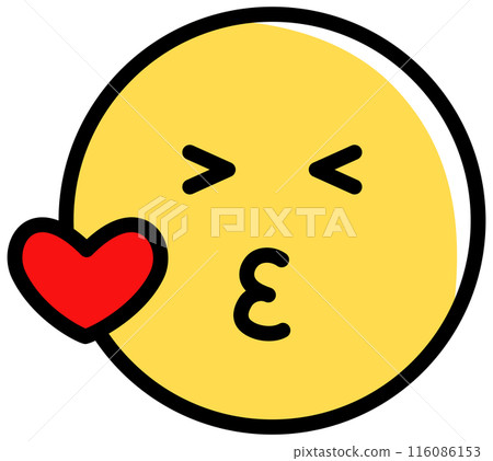 A yellow-faced emoji that conveys feelings of love 116086153