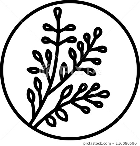 線描圓形迷你花扎、文月、萩、七月、萩渣 線描圓形迷你花扎、文月、萩、七月、萩渣 116086590
