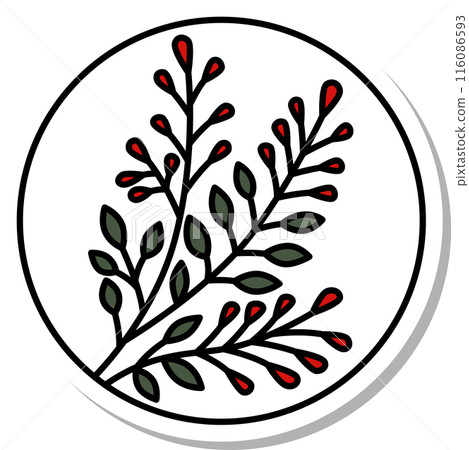 Sticker-style circular simple Hanafuda cards - Fuzuki, Hagi, July, Hagi scum Sticker-style circular simple Hanafuda cards - Fuzuki, Hagi, July, Hagi scum 116086593