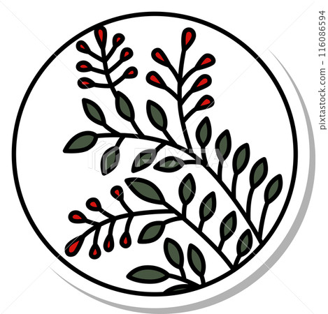貼紙狀圓形簡單花紮、文月、萩、七月、萩浮渣 貼紙狀圓形簡單花紮、文月、萩、七月、萩浮渣 116086594