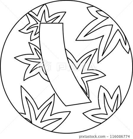 線描圓形花札神無月秋葉藍色短十月秋葉藍色短 線描圓形花札神無月秋葉藍色短十月秋葉藍色短 116086774