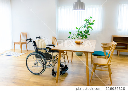 Room with wheelchair Room with wheelchair 116086828