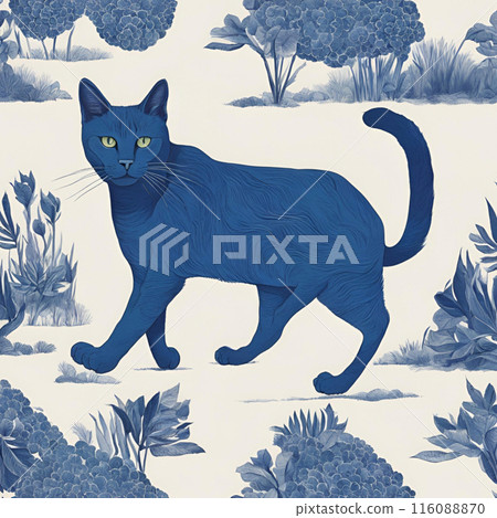 Blue cat walking Blue cat walking 116088870