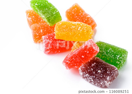 Jelly candy isolated on a white background Jelly candy isolated on a white background 116089251