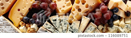 Assorted Cheese Platter with Grapes Blueberries and Walnuts Assorted Cheese Platter with Grapes Blueberries and Walnuts 116089751